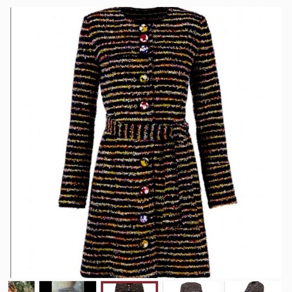 CAbi Striped Long Sleeve Jacket with Belt